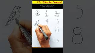 ( 1 to 10 ) Number Drawing | #shorts #artist #art