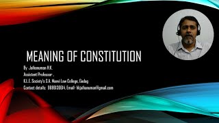 Meaning of Constitution