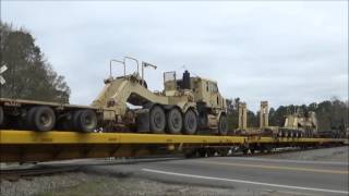 CSX W815 Military Train w/ KCS Power in Walthourville, GA 2/7/16