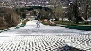 Dry-Skiing down the Ramp at Gloucester Ski \u0026 Snowboard Centre 16th Feb 2013