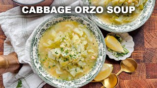 Healthy Lemony Cabbage Orzo Soup