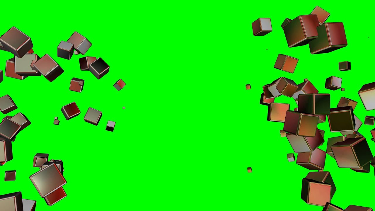 4k 3d Round Cubes On The Sides Green Screen Animation Youtube