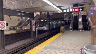 A Northbound TTC Train on line 1 Arriving \u0026 Departing St. Clair West Stn on Boxing Day 12/26/2022