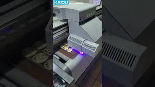 Cooper sliver medal coins printing by visual ccd position scan ai uv machine