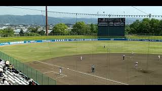 第152回九州地区高校野球大会。1回戦・鹿児島城西ー大分舞鶴・8回裏・鹿児島城西4番打者明瀬選手の同点本塁打。