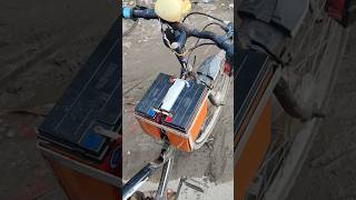 Electric bike using bicycle hob motor | desi jugaad charging 60 Km  #electric #cycle #youtubeshorts