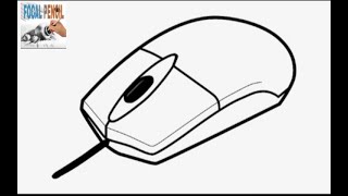 How to draw computer Mouse (VERY EASY TUTORIAL)
