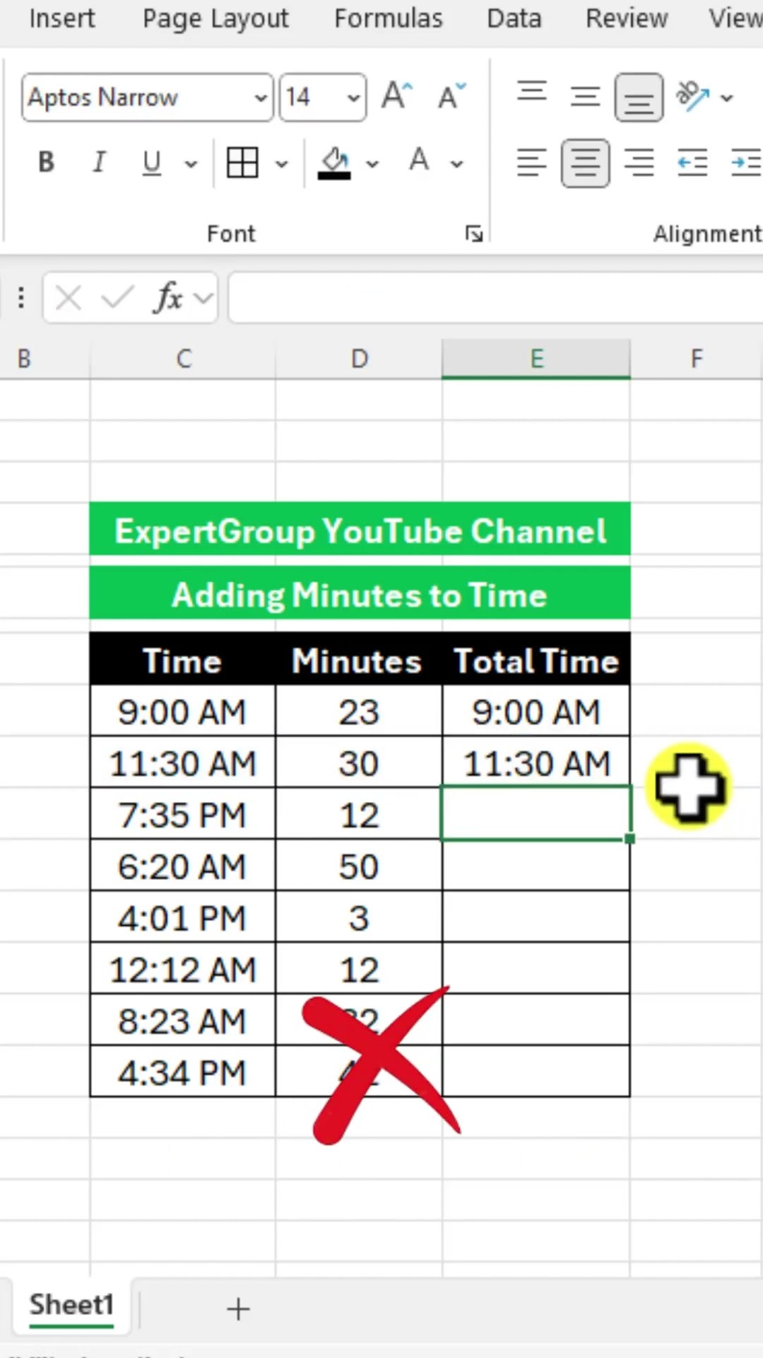 How to add minutes to time in Excel #excel #exceltips #shorts #shortvideo