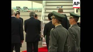 German Chancellor Merkel arrives for visit to Japan