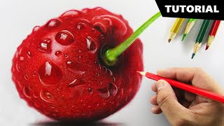 Drawing CHERRY with Color pencil | Tutorial for BEGINNERS