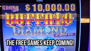 Tons of Free Games!! Buffalo Diamond 10th Anniversary Slot Machine | Quantum of the Seas