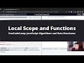 Local Scope and Functions (Basic JavaScript) freeCodeCamp tutorial