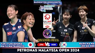 Yuki FUKUSHIMA/Mayu MATSUMOTO (JPN) vs Baek HANA/LEE So hee (KOR) | Malaysia Open 2025 Badminton