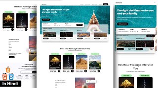 Responsive Tour Travel Agency Website Design Using HTML / CSS / JAVASCRIPT || Step By Step