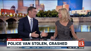 Police Transport Van Stolen, Crashed