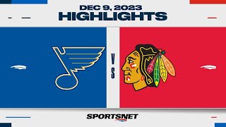 NHL Highlights | Blues vs. Blackhawks - December 9, 2023