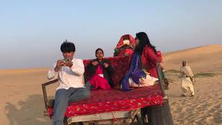 Camel cart trip to the sand dunes in Jaisalmer