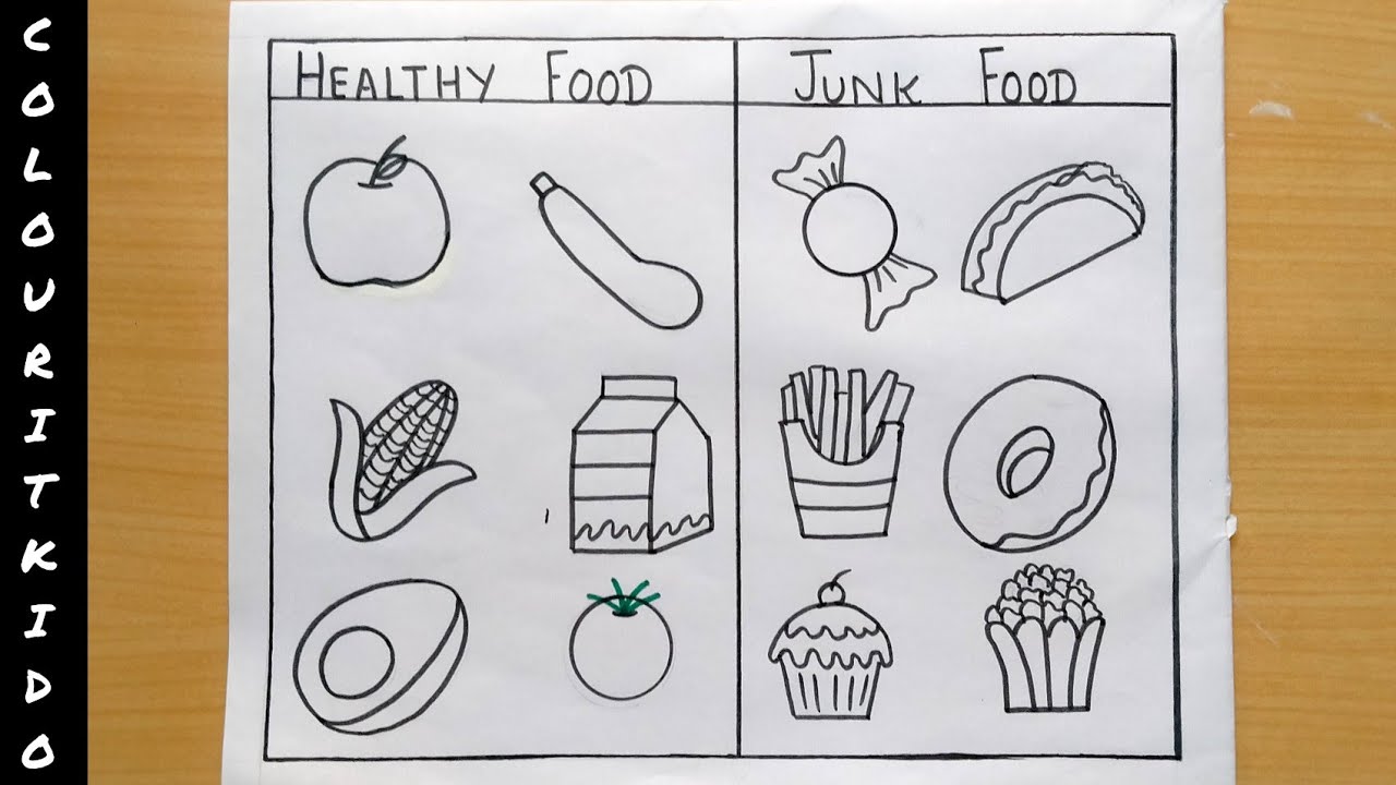 How To Draw Healthy Food Chart Printable Templates Free NBKomputer