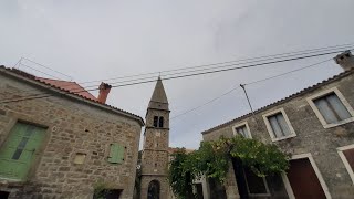 Traditional Istrian village  with stone houses, Padna, walking tour