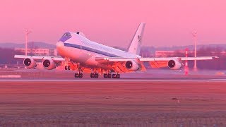 [FullHD] RARE US.Air.Force E4B (31676) Sunset Landing+Taxi at Munich Airport!