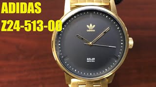 Adidas District SM1 Gold Tone Solar Powered Watch Z24 513-00