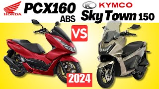 Honda PCX 160 vs Kymco Sky Town 150 | Side by Side Comparison | Specs \u0026 Price | 2024