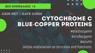 Cytochrome c || Blue-copper proteins || electron transfer proteins|| Chemicos academy