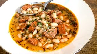 Bohnensuppe mit Paprikawurst / Rezept / Video / Anleitung