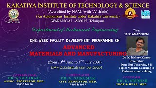 Day-2 One week FDP on ADVANCED  MATERIALS AND MANUFACTURING