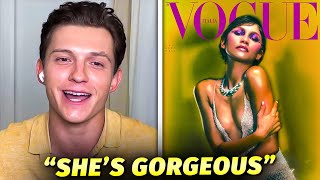 Tom Holland Reacts to Zendaya’s New Vogue Cover
