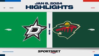 NHL Highlights | Stars vs. Wild - January 8, 2024