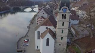 Eglisau, Rhein, Drone, Switzerland -  Flying through the country