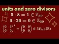 Abstract Algebra | Units and zero divisors of a ring.