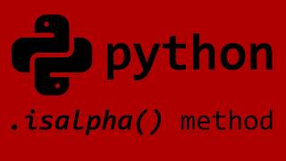Python isalpha() string method