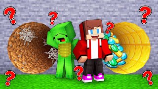 JJ and Mikey: POOR vs RICH Pick a Tunnel Battle in Minecraft - Maizen