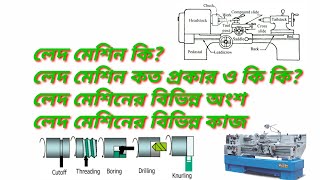 লেদ মেশিন: কত প্রকার, প্রধান  অংশ, বিভিন্ন কাজ // Lathe Machine Operations \u0026 Types of Lathe Machine