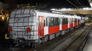 【フルHD】静岡鉄道A3000形A3002編成 (パッションレッド) 2両 甲種輸送 静鉄の新型車両 富士駅入れ替えの様子