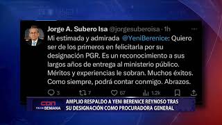 Amplio respaldo a Yeni Berenice Reynoso tras designación como procuradora general de la República