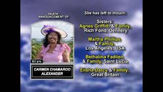 Carmen Chamaroo Alexander ~ Medium Obituary