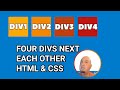 Aligning Four DIVS Side by Side CSS & HTML tutorial