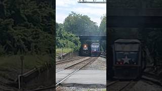 Amtrak P075 Meets a Norfolk Southern Local at the Salisbury Station, 8/25/23