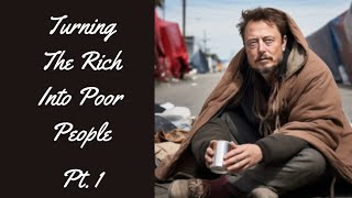 I asked Midjourney to create images of the rich as poor people.