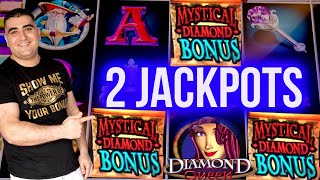 2 HANDPAY JACKPOTS On High Limit Diamond Queen \u0026 Michelangelo Slot Machines | Winning At Casino