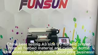 Cylinder bottle printing by Funsun A3 UV Printer