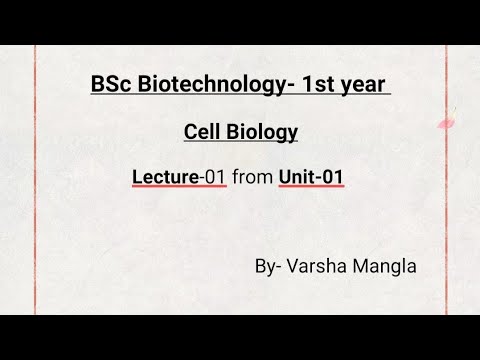 Bsc Biotech 1st Year Lecture 01 Cell Biology Introduction And