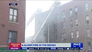 3 injured in six-alarm blaze in Bronx apartment building