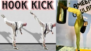 how to hook kick | learn hookkick | hook kick totorial | karate kick training | taekwondo kick