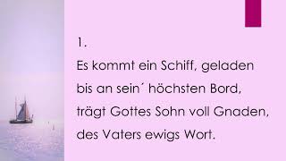 Es kommt ein Schiff, geladen - Klavierbegleitung und Text zum Mitsingen