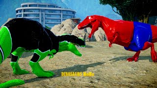 Rise of the Dino-Titans: Red Hulk Tyrannotitan and Green Lantern V-Rex Take Jurassic World by Storm