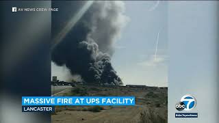 Multiple UPS trucks destroyed by flames when fire breaks out at SoCal facility l ABC7